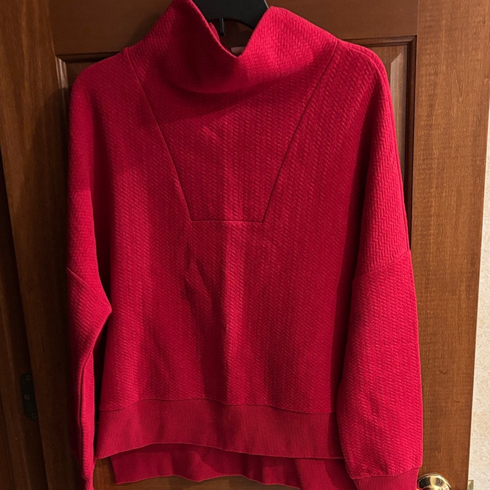 NWT Calia’s Herringbone Funnel Neck Sweatshirt, Size Small